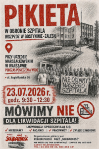 MÓWIMY STANOWCZE „NIE” DLA LIKWIDACJI SZPITALA W GOSTYNINIE-ZALESIU!